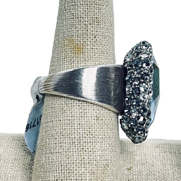 Brighton Contessa Silver Tone And Blue Glass Swarovski Crystals Ring (R460) - Picture 4 of 9